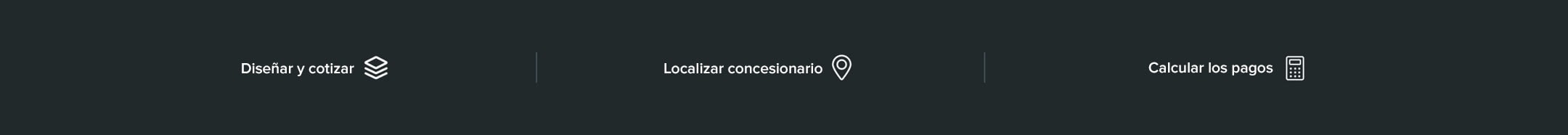 Consultar inventario, Diseñar y cotizar, Calculadora de pagos.
