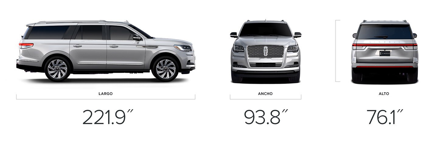 Una vista del perfil delantero y trasero de la SUV Lincoln Corsair® 2024 que muestra las dimensiones de largo, ancho y alto