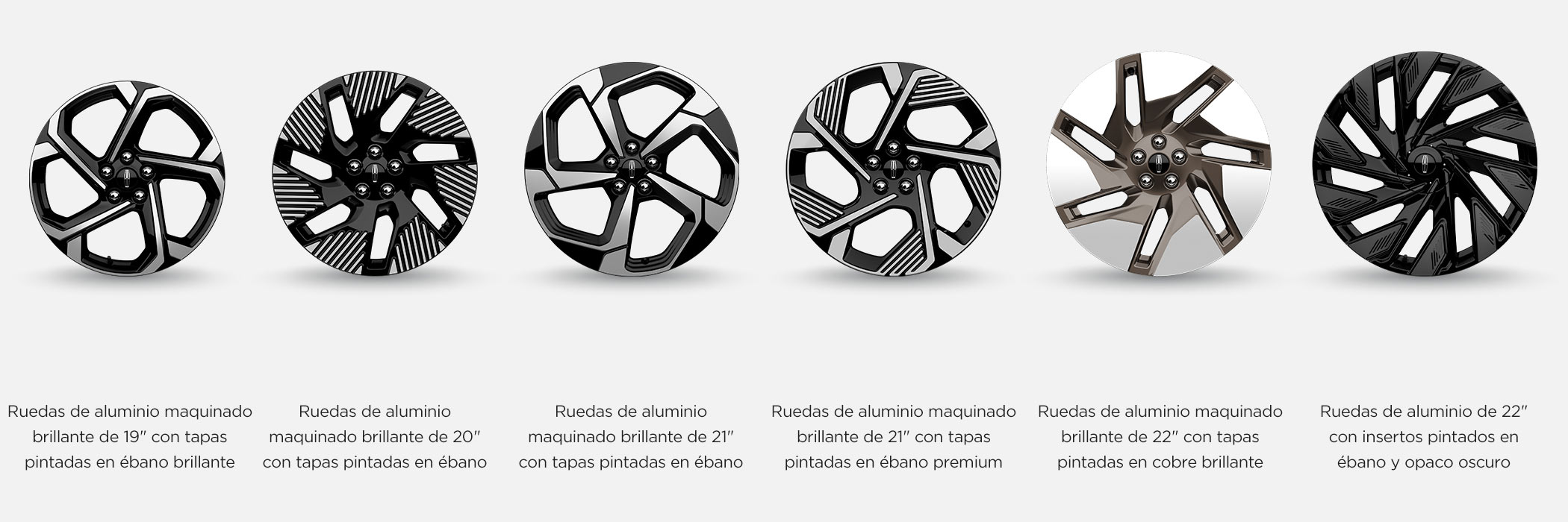 Las seis opciones de ruedas distintivas de la SUV Lincoln Nautilus® 2027