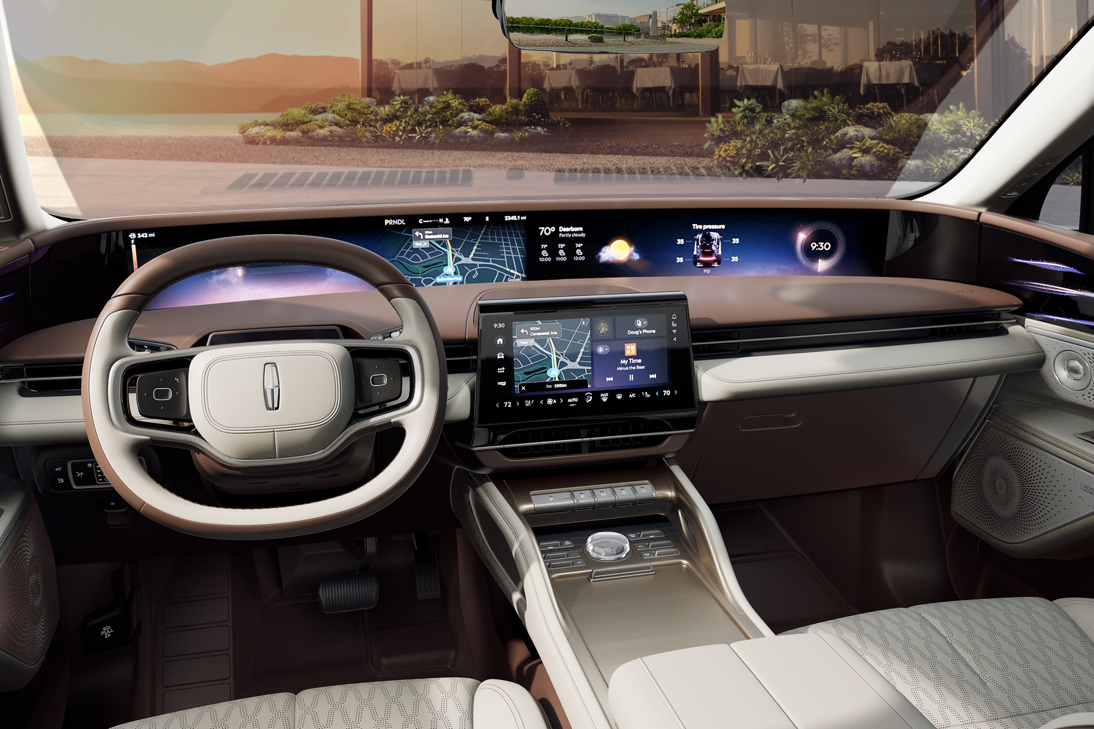 El interior de una SUV Lincoln Black Label Nautilus® 2025 con el tema interior Chalet​​​​​​​