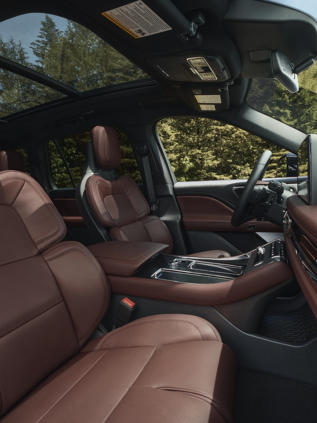 The perfect position seats with active motion massage inside the 2025 Lincoln Aviator.