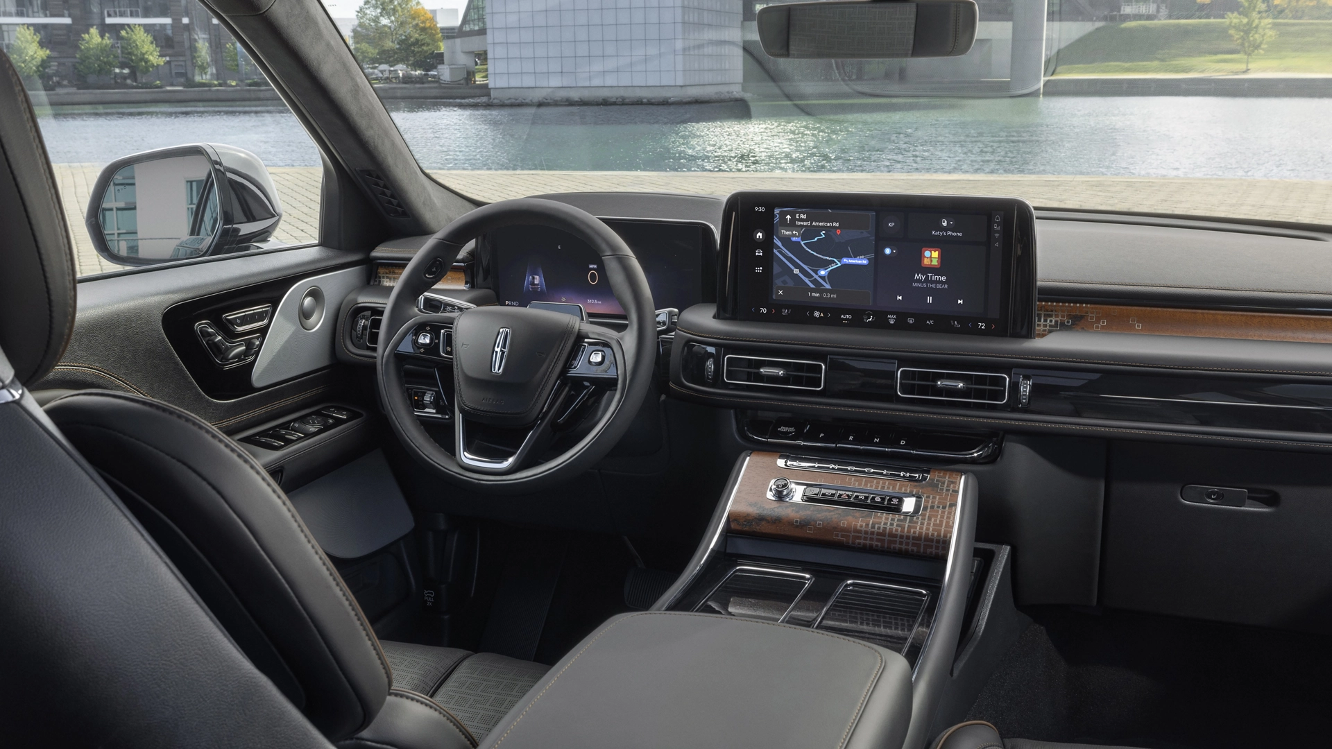 The front cabin of a 2026 Lincoln Black Label Nautilus® SUV is shown in the Invitation interior theme