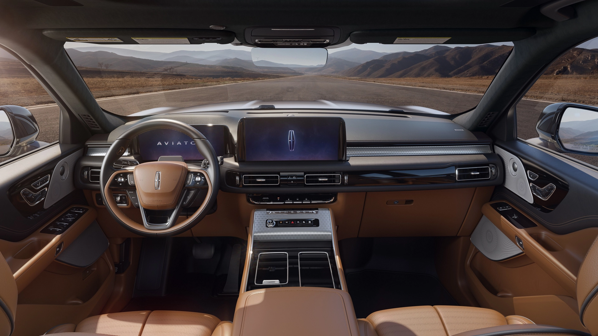 The interior of the 2025 Lincoln Black Label Aviator® SUV is shown in the Flight theme
