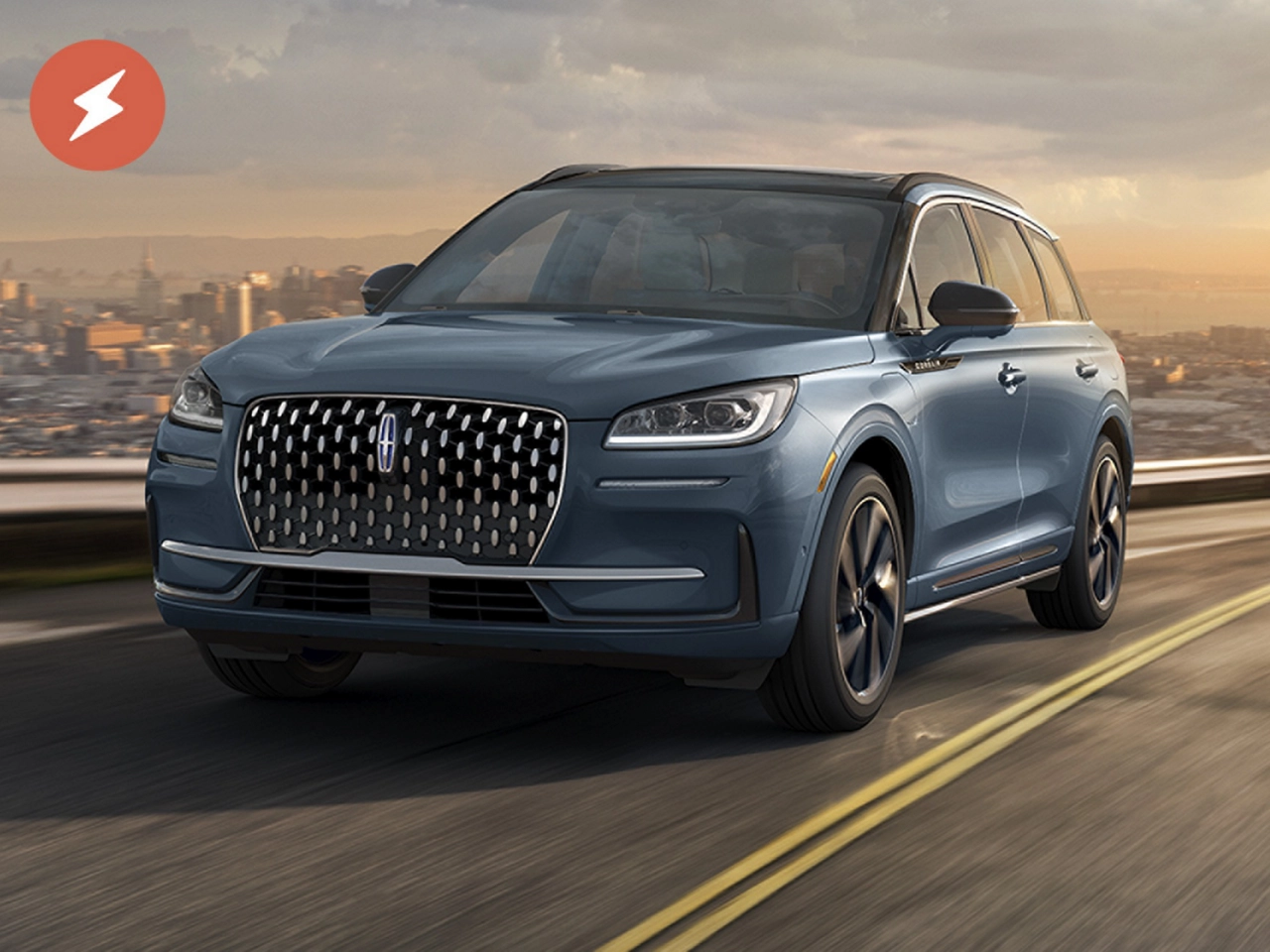 The 2025 Lincoln Corsair driving down the road.